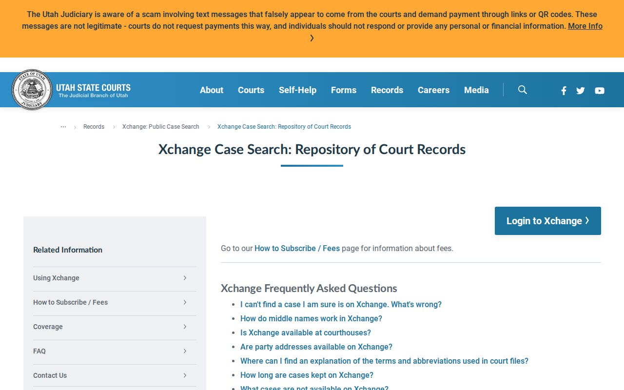 Piute County criminal court case limits and corrections in Xchange