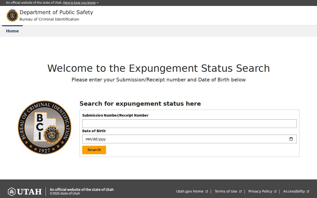 Piute County criminal record expungement status search