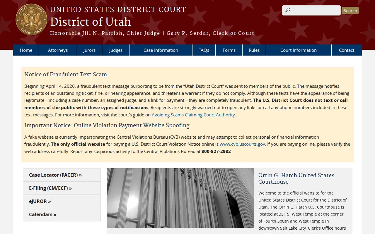 Piute County criminal records federal and court access context
