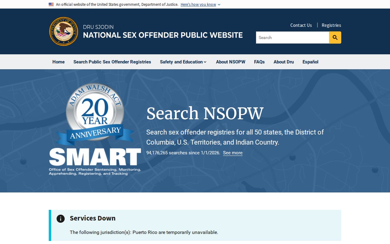 Piute County sex offender lookup through the National Sex Offender Public Website